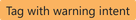 Screenshot of component Tag with-warning-intent