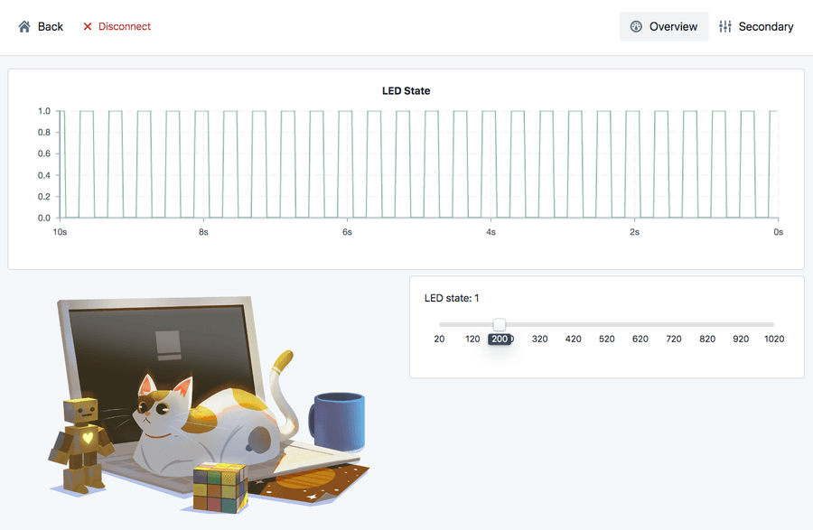 Faster polling interval makes the graph more accurately represent the blinking light