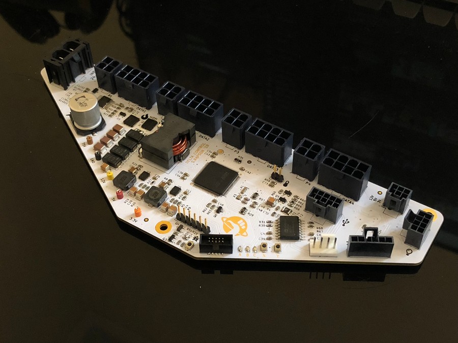 Populated PCB with connectors